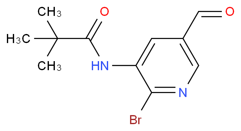 N-(2-Bromo-5-formylpyridin-3-yl)pivalamide_分子结构_CAS_)