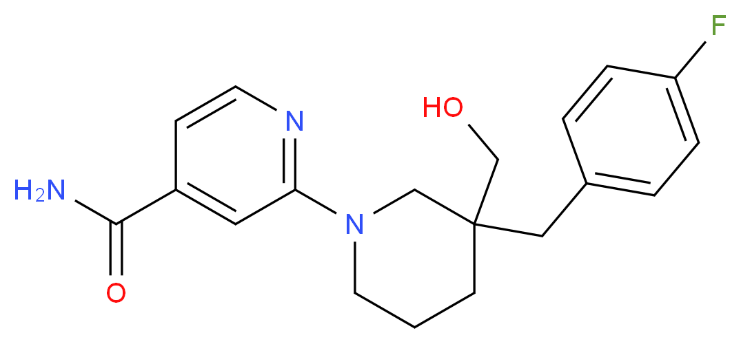 2-[3-(4-fluorobenzyl)-3-(hydroxymethyl)piperidin-1-yl]isonicotinamide_分子结构_CAS_)