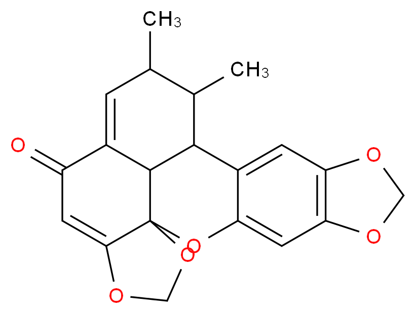 13,14-dimethyl-2,6,8,20,22-pentaoxahexacyclo[10.10.1.0<sup>1</sup>,<sup>1</sup><sup>9</sup>.0<sup>3</sup>,<sup>1</sup><sup>1</sup>.0<sup>5</sup>,<sup>9</sup>.0<sup>1</sup><sup>6</sup>,<sup>2</sup><sup>3</sup>]tricosa-3,5(9),10,15,18-pentaen-17-one_分子结构_CAS_26430-30-8