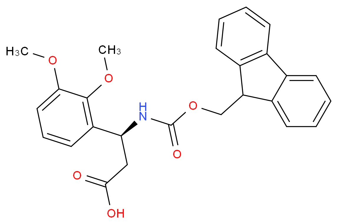 (3S)-3-(2,3-dimethoxyphenyl)-3-({[(9H-fluoren-9-yl)methoxy]carbonyl}amino)propanoic acid_分子结构_CAS_501015-36-7
