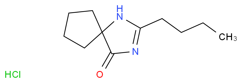 2-Butyl-1,3-diazaspiro[4.4]non-1-en-4-one Hydrochloride_分子结构_CAS_151257-01-1)