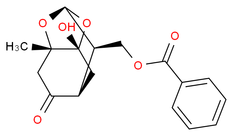 [(1S,3S,6R,8R,10R)-8-hydroxy-3-methyl-5-oxo-2,9-dioxatricyclo[4.3.1.0<sup>3</sup>,<sup>8</sup>]decan-10-yl]methyl benzoate_分子结构_CAS_80454-42-8