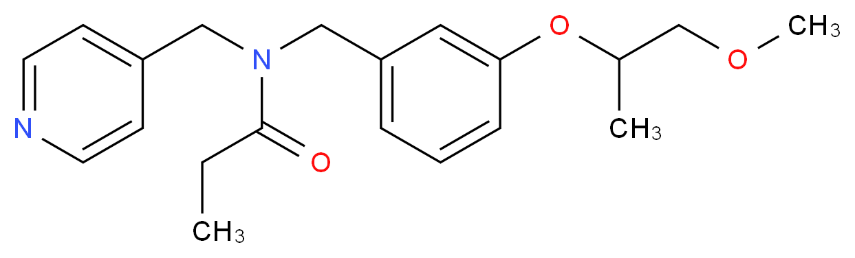N-[3-(2-methoxy-1-methylethoxy)benzyl]-N-(4-pyridinylmethyl)propanamide_分子结构_CAS_)