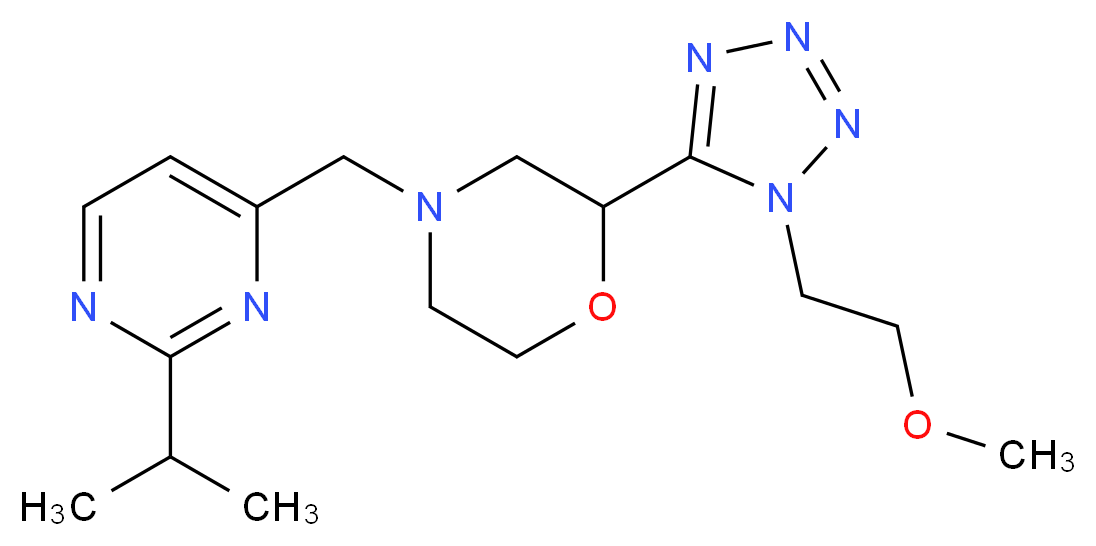 4-[(2-isopropylpyrimidin-4-yl)methyl]-2-[1-(2-methoxyethyl)-1H-tetrazol-5-yl]morpholine_分子结构_CAS_)