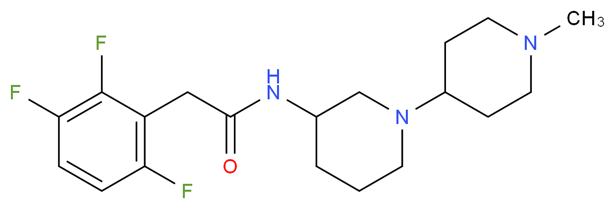 N-(1'-methyl-1,4'-bipiperidin-3-yl)-2-(2,3,6-trifluorophenyl)acetamide_分子结构_CAS_)