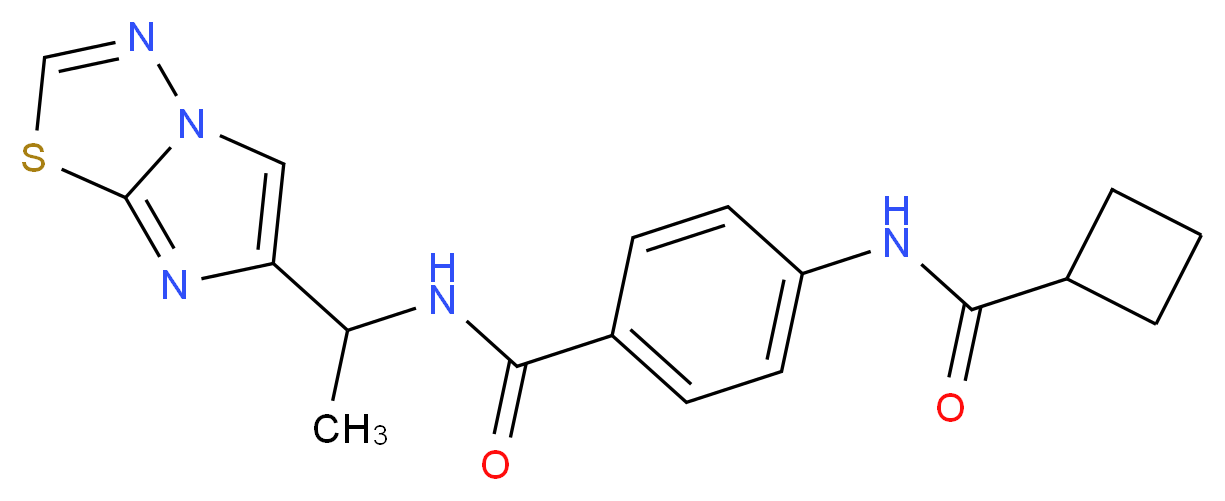 4-[(cyclobutylcarbonyl)amino]-N-(1-imidazo[2,1-b][1,3,4]thiadiazol-6-ylethyl)benzamide_分子结构_CAS_)