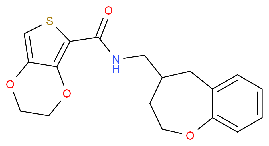 N-(2,3,4,5-tetrahydro-1-benzoxepin-4-ylmethyl)-2,3-dihydrothieno[3,4-b][1,4]dioxine-5-carboxamide_分子结构_CAS_)