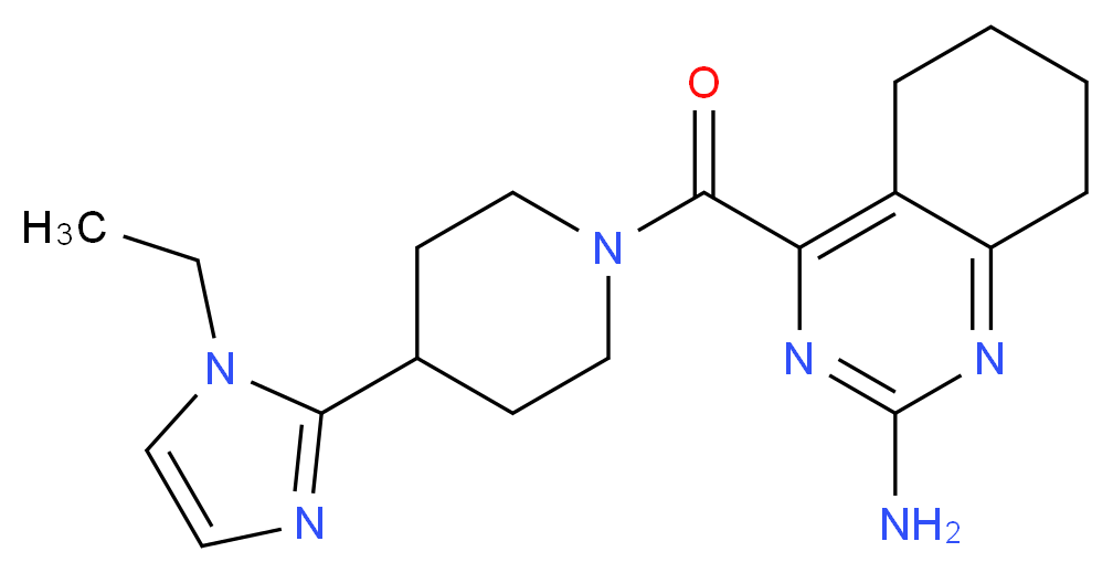 4-{[4-(1-ethyl-1H-imidazol-2-yl)-1-piperidinyl]carbonyl}-5,6,7,8-tetrahydro-2-quinazolinamine_分子结构_CAS_)