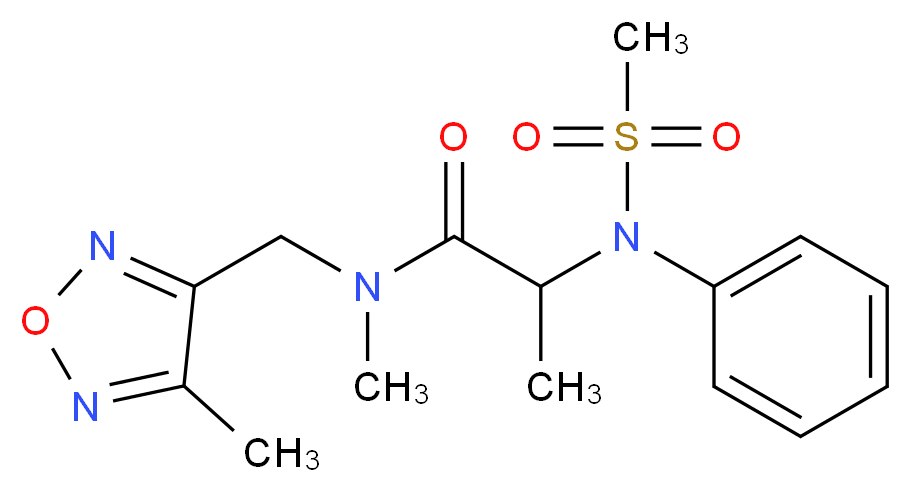 N-methyl-N-[(4-methyl-1,2,5-oxadiazol-3-yl)methyl]-2-[(methylsulfonyl)(phenyl)amino]propanamide_分子结构_CAS_)