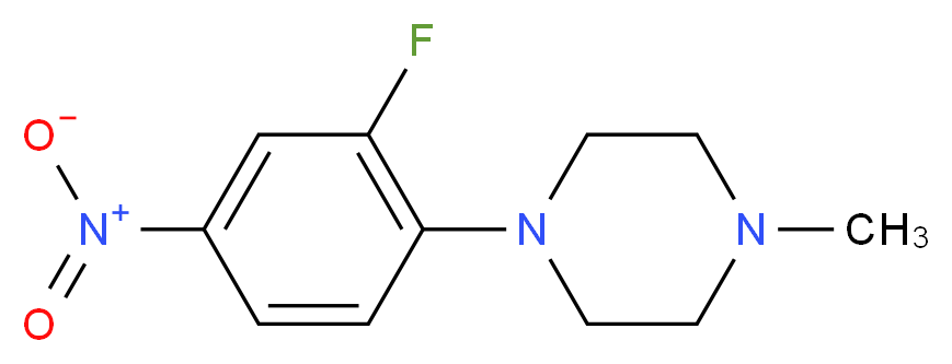 1-(2-fluoro-4-nitrophenyl)-4-methylpiperazine_分子结构_CAS_221198-29-4