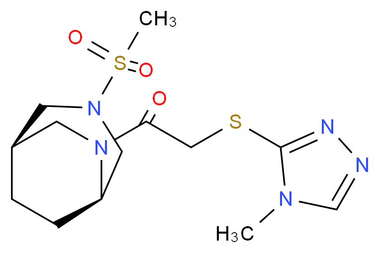 (1R*,5R*)-3-(methylsulfonyl)-6-{[(4-methyl-4H-1,2,4-triazol-3-yl)thio]acetyl}-3,6-diazabicyclo[3.2.2]nonane_分子结构_CAS_)