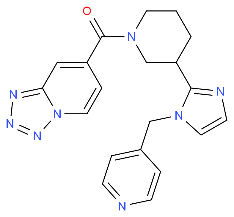 7-({3-[1-(pyridin-4-ylmethyl)-1H-imidazol-2-yl]piperidin-1-yl}carbonyl)tetrazolo[1,5-a]pyridine_分子结构_CAS_)