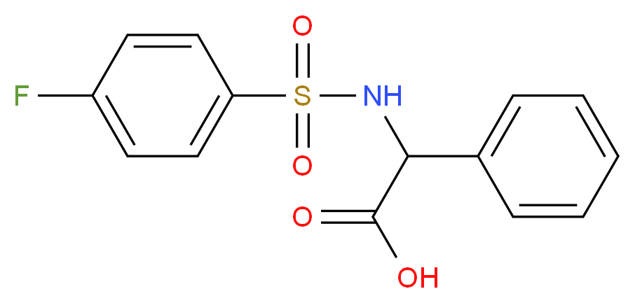 2-{[(4-Fluorophenyl)sulfonyl]amino}-2-phenylacetic acid_分子结构_CAS_117309-49-6)