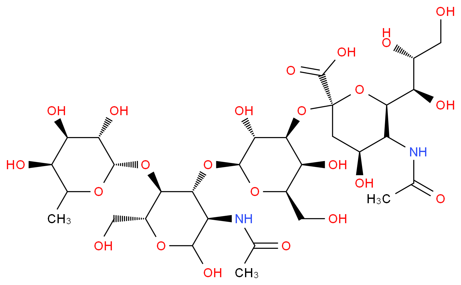 Sialyl Lewis A, Sodium Salt_分子结构_CAS_92448-22-1)