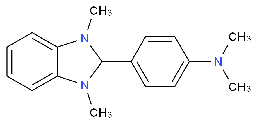 4-(1,3-dimethyl-2,3-dihydro-1H-1,3-benzodiazol-2-yl)-N,N-dimethylaniline_分子结构_CAS_302818-73-1