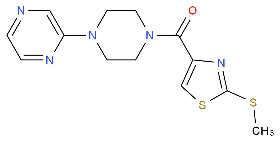 2-(4-{[2-(methylthio)-1,3-thiazol-4-yl]carbonyl}piperazin-1-yl)pyrazine_分子结构_CAS_)