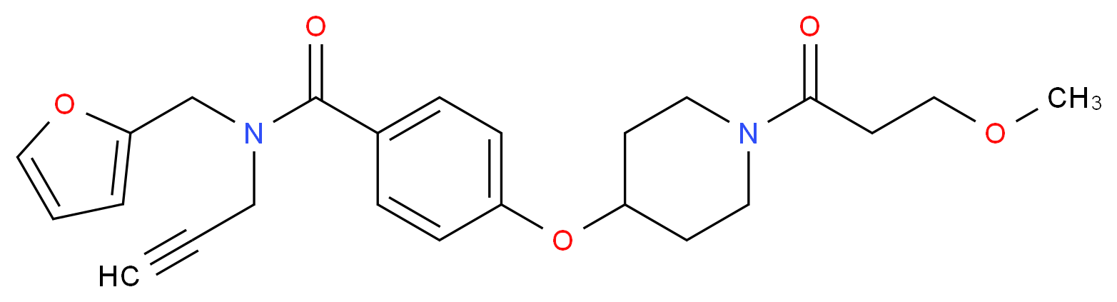 N-(2-furylmethyl)-4-{[1-(3-methoxypropanoyl)-4-piperidinyl]oxy}-N-2-propyn-1-ylbenzamide_分子结构_CAS_)