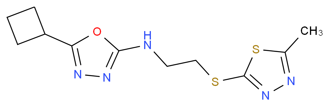 5-cyclobutyl-N-{2-[(5-methyl-1,3,4-thiadiazol-2-yl)thio]ethyl}-1,3,4-oxadiazol-2-amine_分子结构_CAS_)