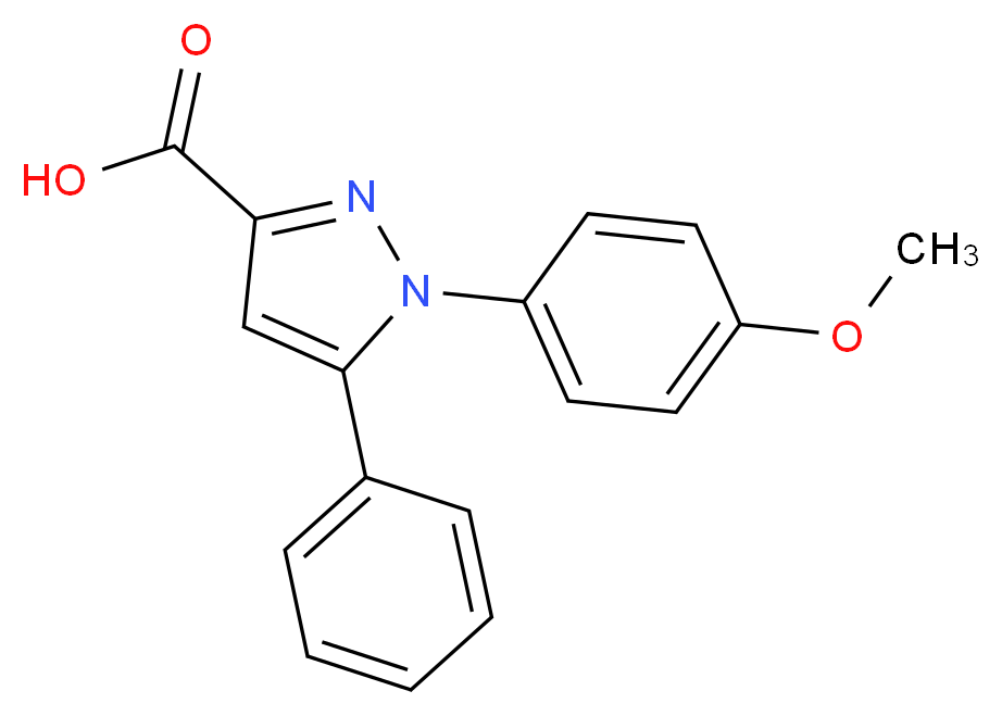 1-(4-methoxyphenyl)-5-phenyl-1H-pyrazole-3-carboxylic acid_分子结构_CAS_62160-80-9