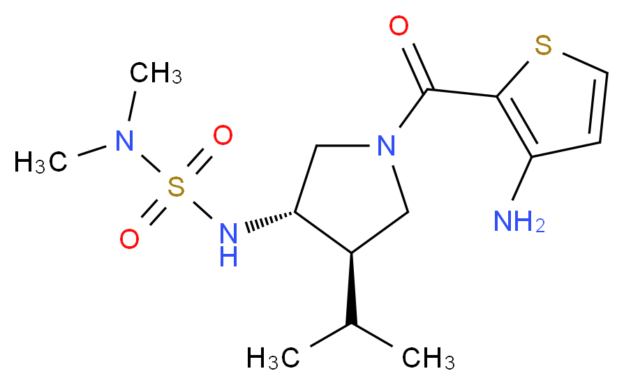 N'-{(3S*,4R*)-1-[(3-amino-2-thienyl)carbonyl]-4-isopropyl-3-pyrrolidinyl}-N,N-dimethylsulfamide_分子结构_CAS_)