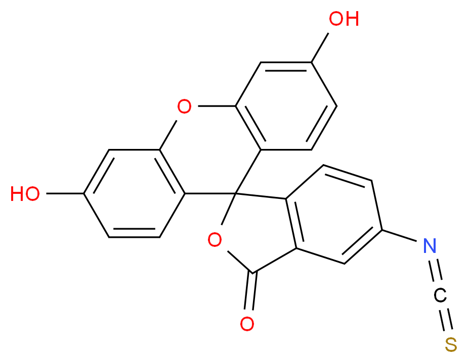 3',6'-dihydroxy-5-isothiocyanato-3H-spiro[2-benzofuran-1,9'-xanthene]-3-one_分子结构_CAS_3326-32-7