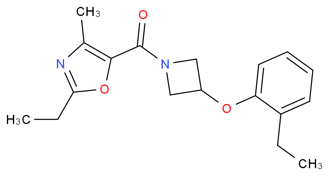 2-ethyl-5-{[3-(2-ethylphenoxy)azetidin-1-yl]carbonyl}-4-methyl-1,3-oxazole_分子结构_CAS_)