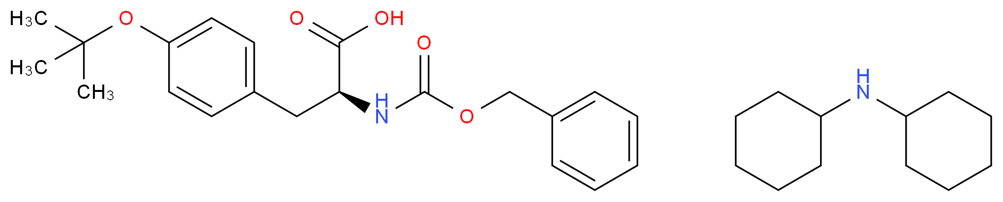 (2S)-2-{[(benzyloxy)carbonyl]amino}-3-[4-(tert-butoxy)phenyl]propanoic acid; N-cyclohexylcyclohexanamine_分子结构_CAS_16879-90-6