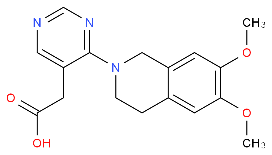 [4-(6,7-dimethoxy-3,4-dihydroisoquinolin-2(1H)-yl)pyrimidin-5-yl]acetic acid_分子结构_CAS_)