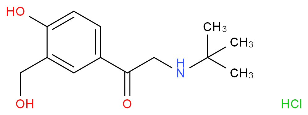 2-(tert-butylamino)-1-[4-hydroxy-3-(hydroxymethyl)phenyl]ethan-1-one hydrochloride_分子结构_CAS_41489-89-8