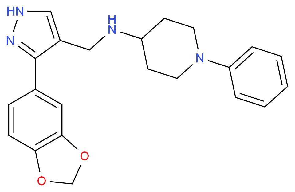 N-{[3-(1,3-benzodioxol-5-yl)-1H-pyrazol-4-yl]methyl}-1-phenyl-4-piperidinamine_分子结构_CAS_)