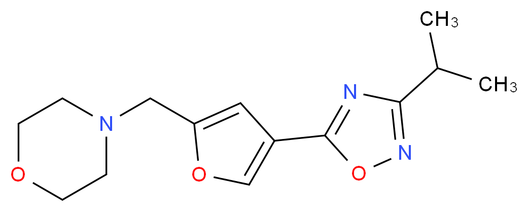 4-{[4-(3-isopropyl-1,2,4-oxadiazol-5-yl)-2-furyl]methyl}morpholine_分子结构_CAS_)
