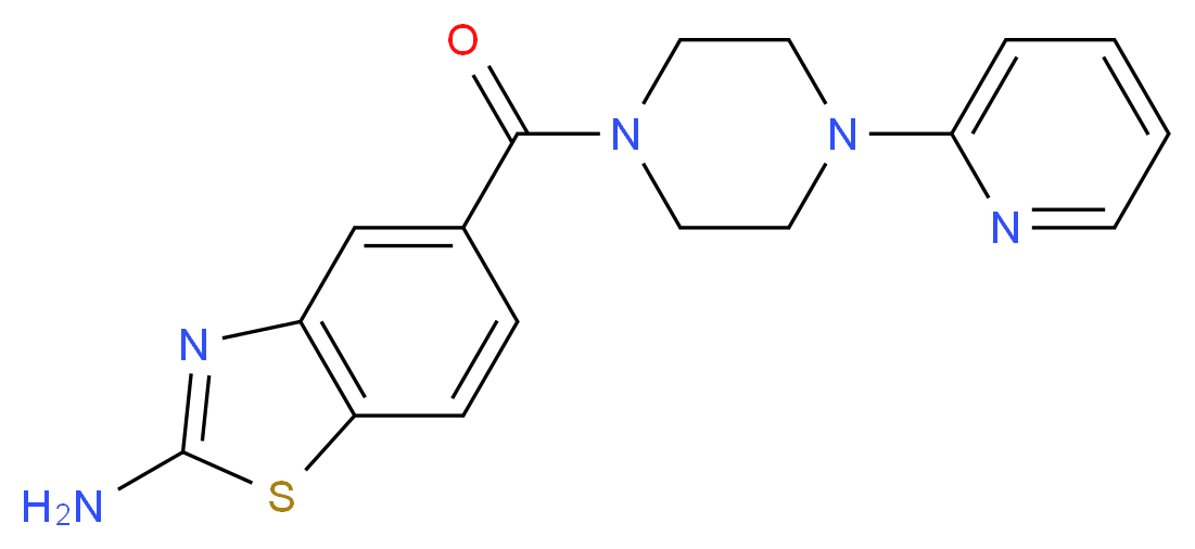 5-{[4-(2-pyridinyl)-1-piperazinyl]carbonyl}-1,3-benzothiazol-2-amine_分子结构_CAS_)