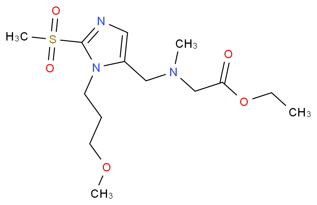 ethyl N-{[1-(3-methoxypropyl)-2-(methylsulfonyl)-1H-imidazol-5-yl]methyl}-N-methylglycinate_分子结构_CAS_)