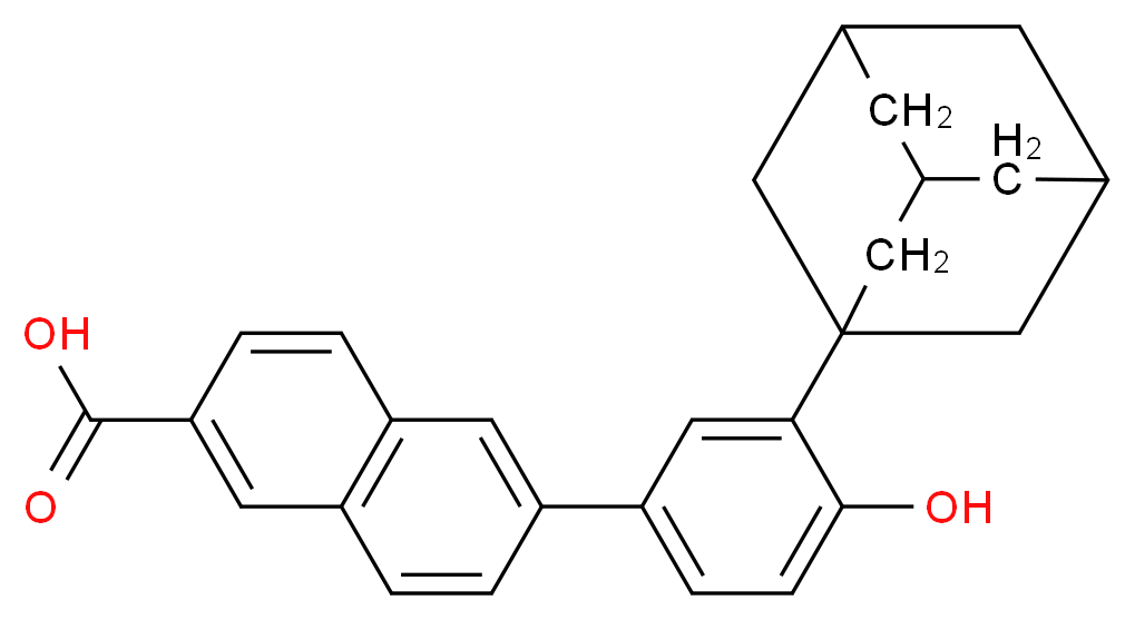 6-[3-(adamantan-1-yl)-4-hydroxyphenyl]naphthalene-2-carboxylic acid_分子结构_CAS_125316-60-1