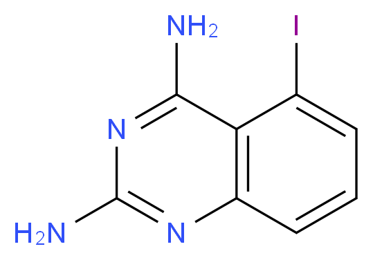 5-iodoquinazoline-2,4-diamine_分子结构_CAS_119584-76-8