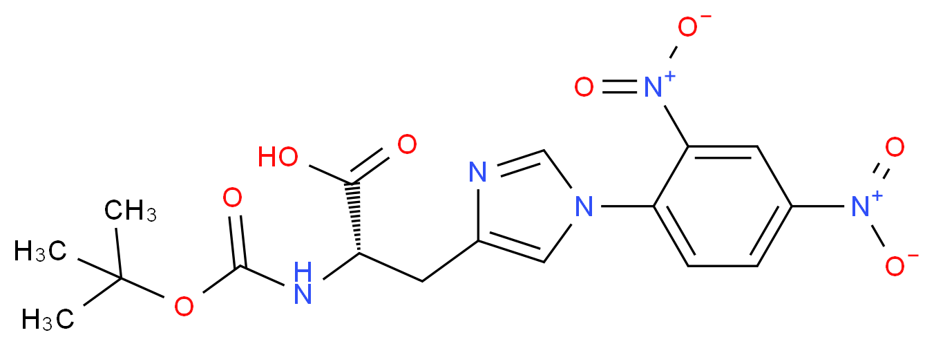 (2S)-2-{[(tert-butoxy)carbonyl]amino}-3-[1-(2,4-dinitrophenyl)-1H-imidazol-4-yl]propanoic acid_分子结构_CAS_25024-53-7