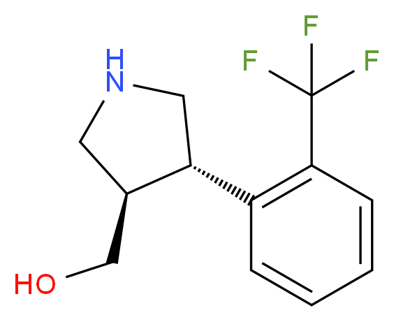 ((3R,4S)-4-(2-(trifluoromethyl)phenyl)pyrrolidin-3-yl)methanol_分子结构_CAS_1260591-03-4)