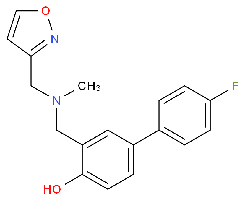 4'-fluoro-3-{[(3-isoxazolylmethyl)(methyl)amino]methyl}-4-biphenylol_分子结构_CAS_)