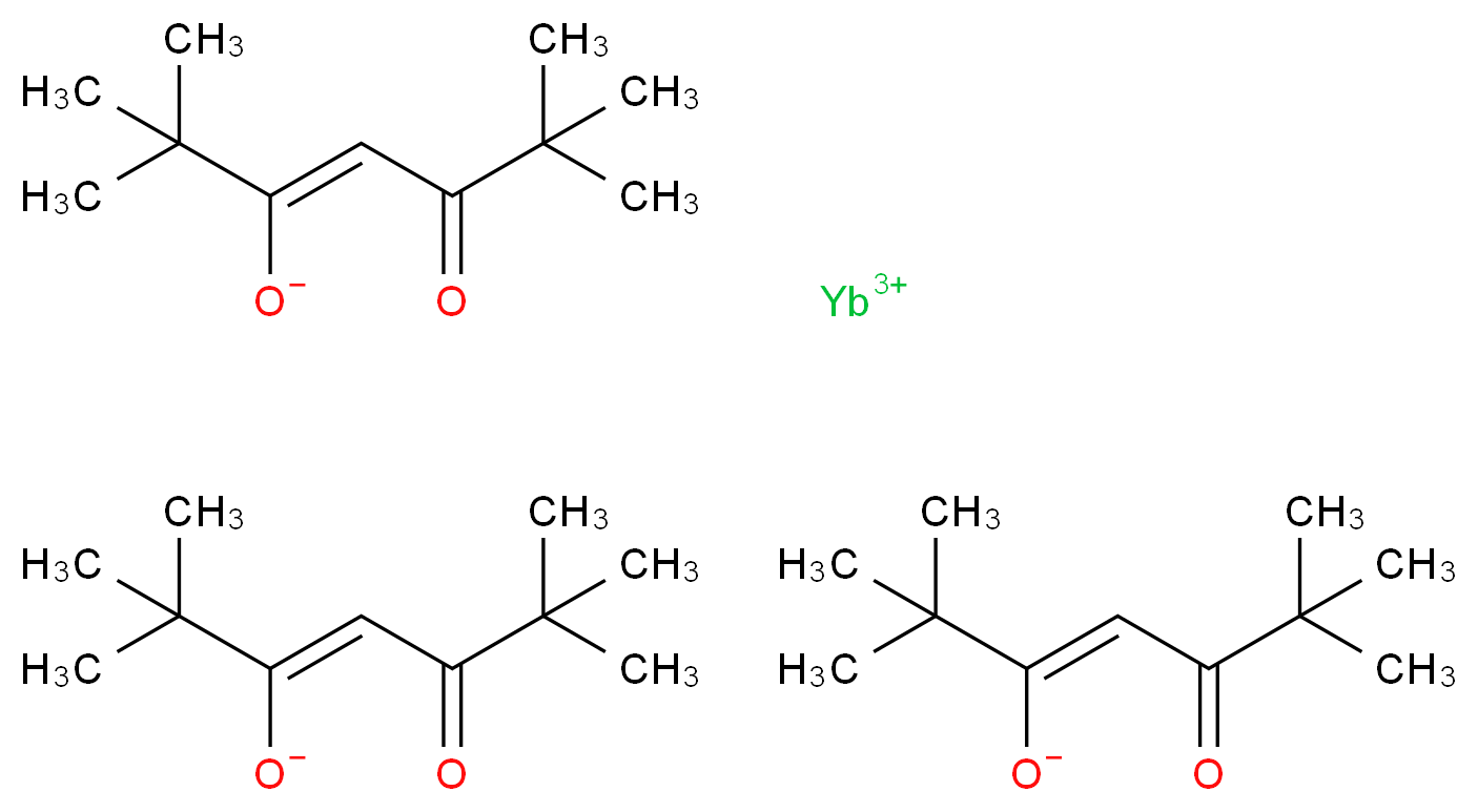 ytterbium(3+) ion tris((3Z)-2,2,6,6-tetramethyl-5-oxohept-3-en-3-olate)_分子结构_CAS_15492-52-1