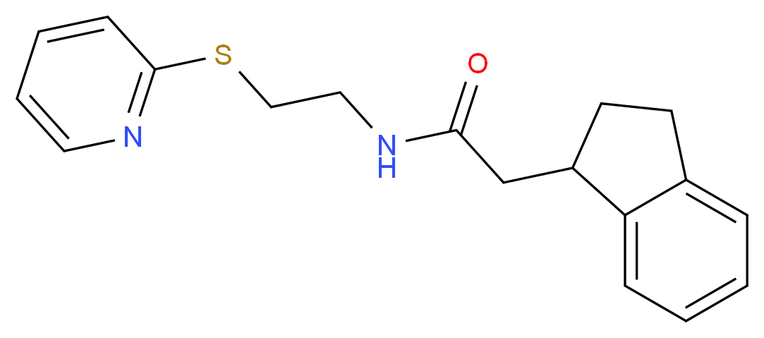 2-(2,3-dihydro-1H-inden-1-yl)-N-[2-(2-pyridinylthio)ethyl]acetamide_分子结构_CAS_)