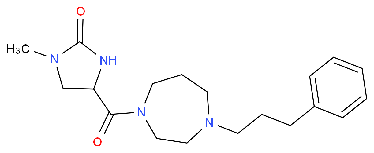 1-methyl-4-{[4-(3-phenylpropyl)-1,4-diazepan-1-yl]carbonyl}-2-imidazolidinone_分子结构_CAS_)