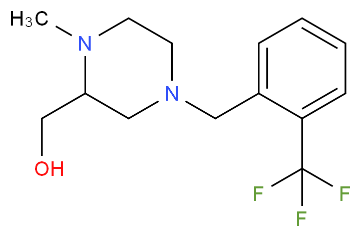 {1-methyl-4-[2-(trifluoromethyl)benzyl]piperazin-2-yl}methanol_分子结构_CAS_)