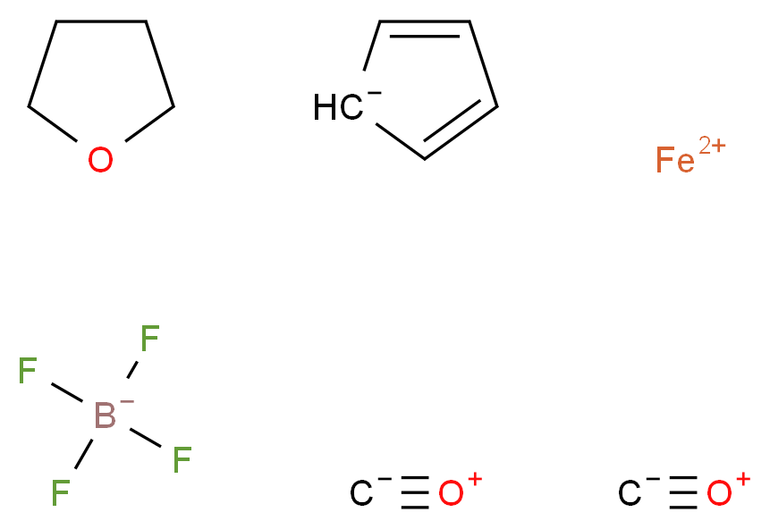 λ<sup>2</sup>-iron(2+) ion cyclopenta-2,4-dien-1-ide bis(methanidylidyneoxidanium) oxolane tetrafluoroboranuide_分子结构_CAS_63313-71-3