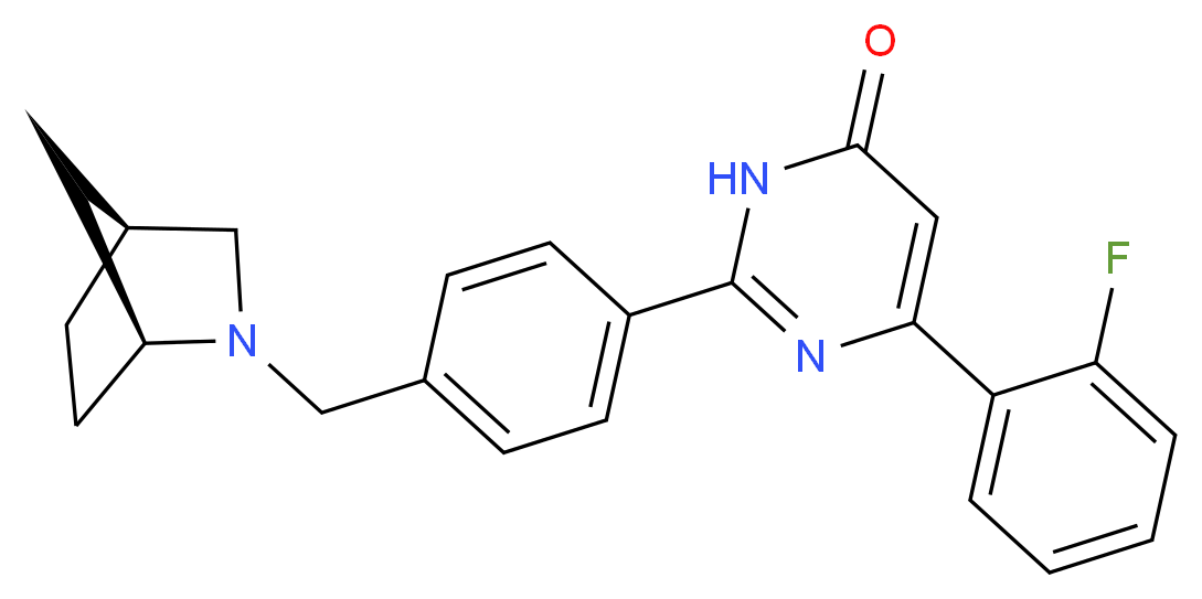 2-{4-[(1S*,4S*)-2-azabicyclo[2.2.1]hept-2-ylmethyl]phenyl}-6-(2-fluorophenyl)pyrimidin-4(3H)-one_分子结构_CAS_)