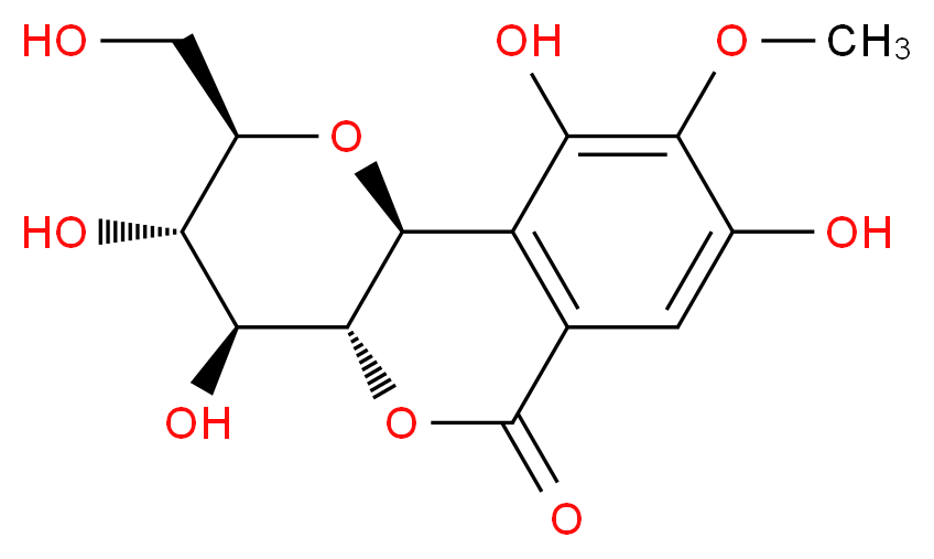 (2S,4R,5S,6S,7R)-5,6,12,14-tetrahydroxy-4-(hydroxymethyl)-13-methoxy-3,8-dioxatricyclo[8.4.0.0<sup>2</sup>,<sup>7</sup>]tetradeca-1(10),11,13-trien-9-one_分子结构_CAS_477-90-7