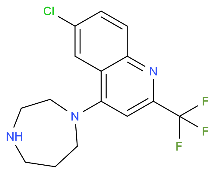 1-[6-Chloro-2-(trifluoromethyl)quinol-4-yl]homopiperazine 97%_分子结构_CAS_)