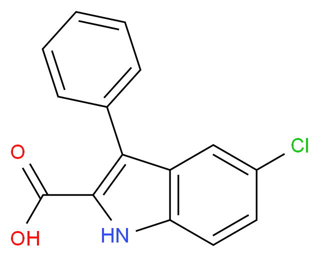 5-chloro-3-phenyl-1H-indole-2-carboxylic acid_分子结构_CAS_21139-31-1