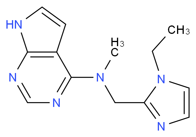 N-[(1-ethyl-1H-imidazol-2-yl)methyl]-N-methyl-7H-pyrrolo[2,3-d]pyrimidin-4-amine_分子结构_CAS_)