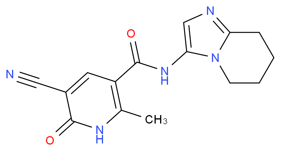 5-cyano-2-methyl-6-oxo-N-(5,6,7,8-tetrahydroimidazo[1,2-a]pyridin-3-yl)-1,6-dihydropyridine-3-carboxamide_分子结构_CAS_)