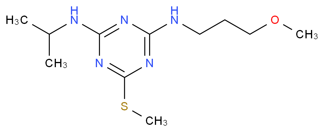2-N-(3-methoxypropyl)-6-(methylsulfanyl)-4-N-(propan-2-yl)-1,3,5-triazine-2,4-diamine_分子结构_CAS_841-06-5